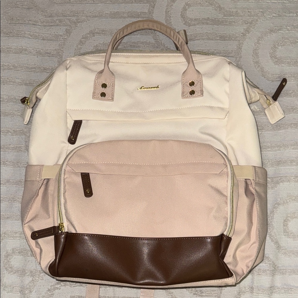Stylish Cream and Brown Backpack